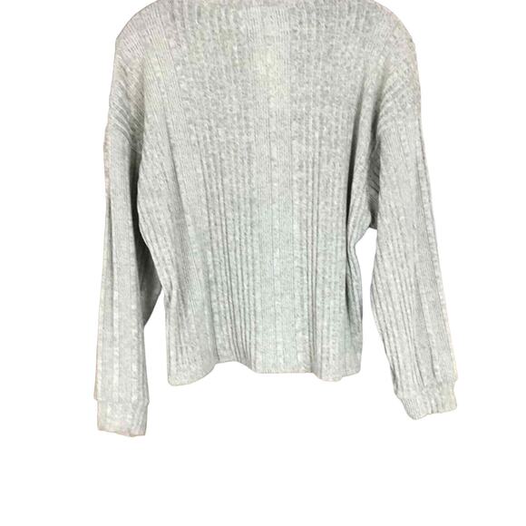 All In Favor Women’s Size L Gray Waffle Knit Mock Neck Sweater Pullover NWT - Picture 15 of 16